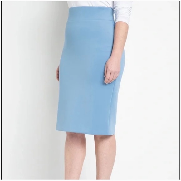 Eloquii Light Blue Neoprene Pencil Skirt, Size 20 - Picture 3 of 4